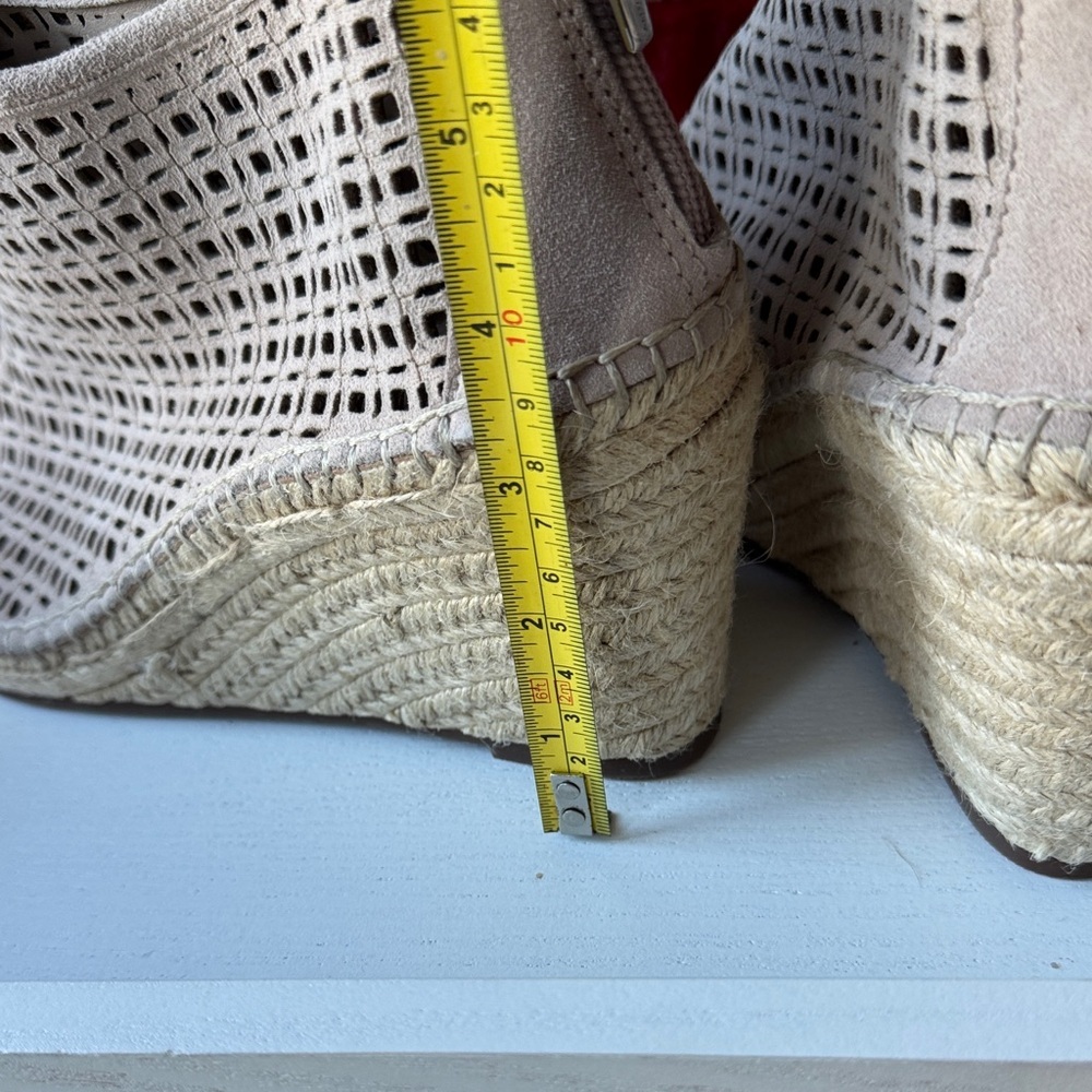 Vince Camuto Beige Cutout Wedge Sandals - Picture 6 of 6
